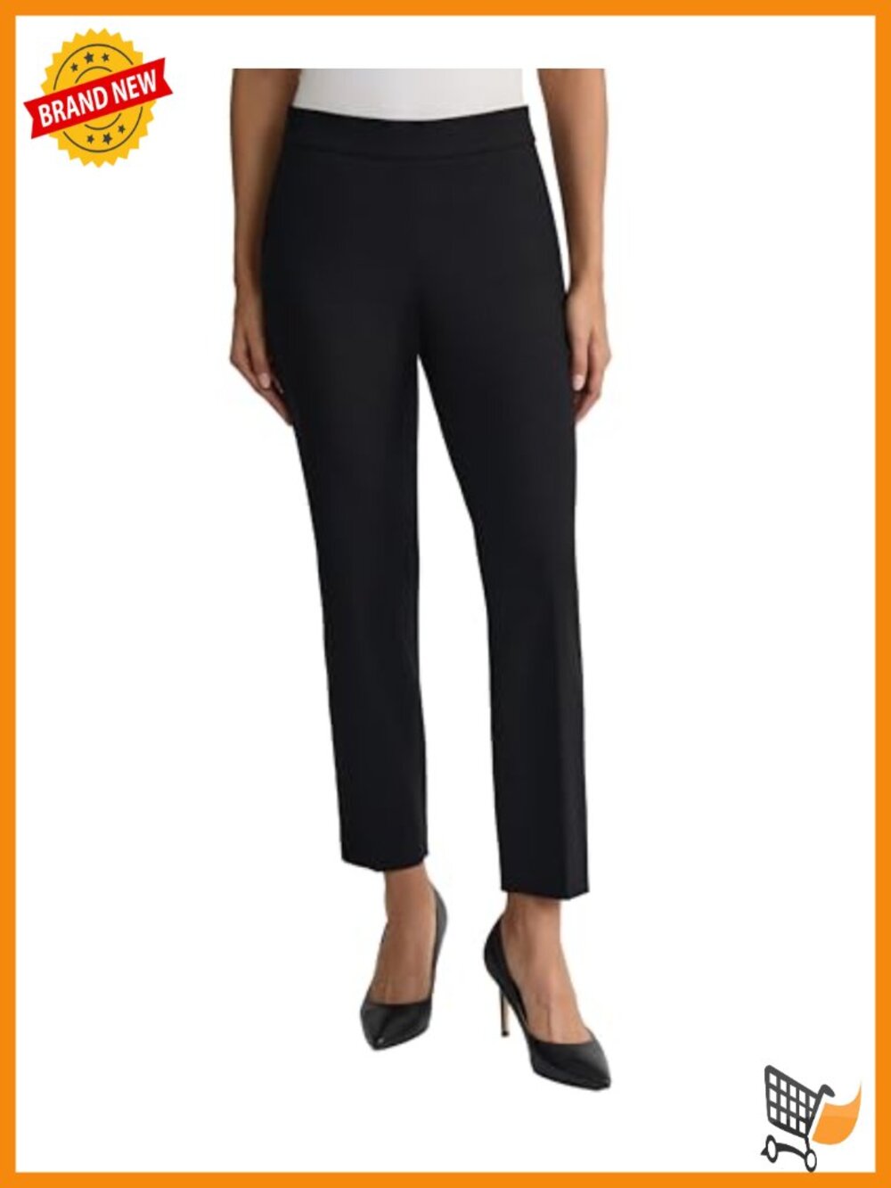 Petite Pull-on Twill Straight Leg Cropped Pants for Work Travel
